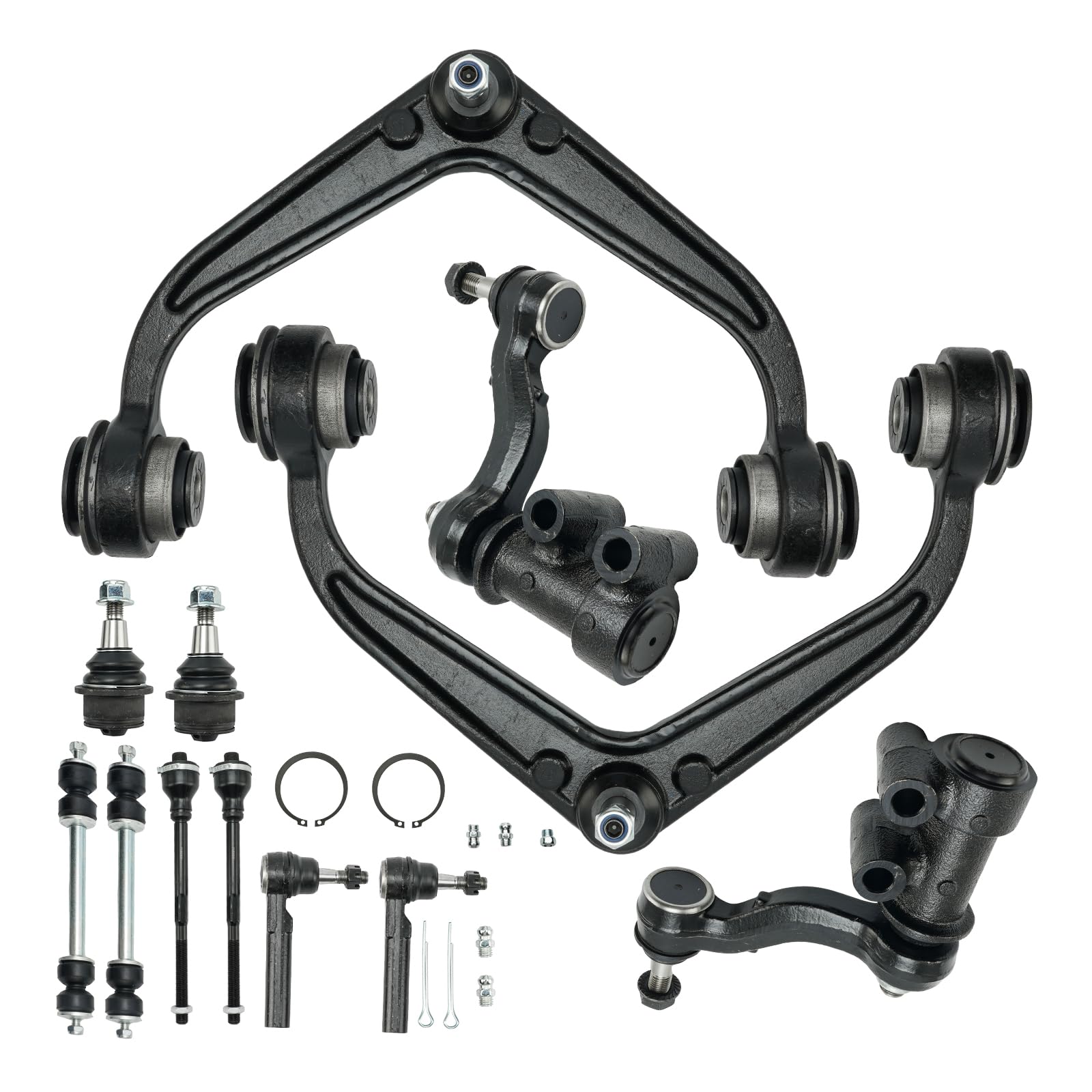 Detroit Axle 11pc Front Suspension Kit | Lower Ball Joints, Tie Rods & Sway Bars For Chevy Silverado & GMC Sierra 1500/2500/3500