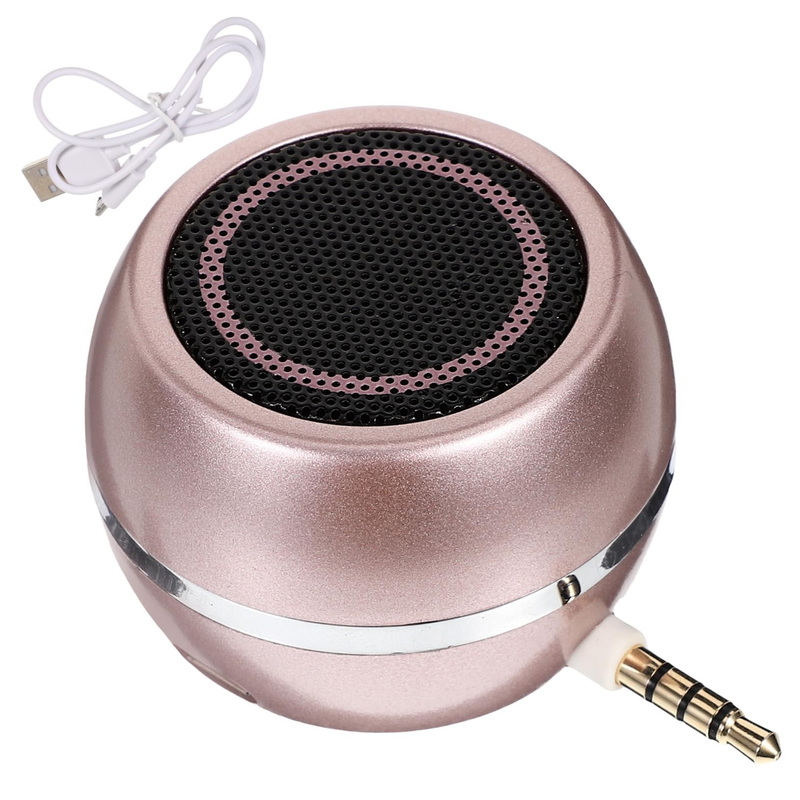 OKUMEYR Mini Speaker Plug in Speaker Desktop External Speaker Speaker Desktop Speaker Speakers for PC De Cable Speaker with 3.5mm Audio Input Plastic Pink Loudspeaker Wired