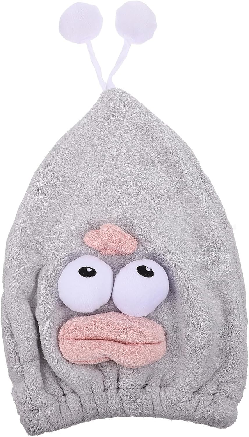 Abaodam Microfiber Hair Drying Hat Cartoon Design for Wet Hair Travel