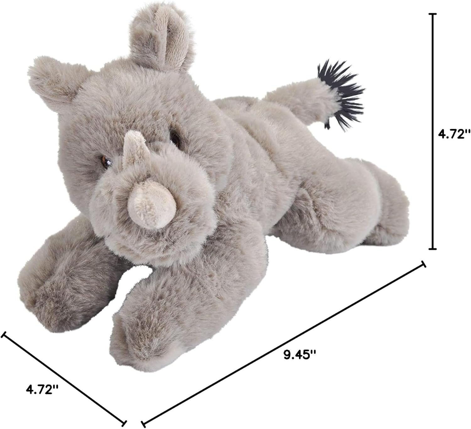 Wild Republic Ecokins Mini, Rhino, Stuffed Animal, 8 inches, Gift for Kids, Plush Toy, Made from Spun Recycled Water Bottles, Eco Friendly, Child’s Room Decor