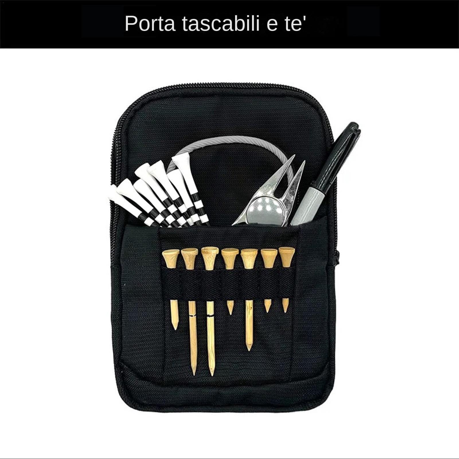 Sacca Da Golf - Porta Pallina Da Golf Per Borsa | Custodia Per Palline Da Golf Organizzatore Per Tee Da Golf Borsa Per Palline Da Golf Con Supporto Frontale Per Tee Per Tee Da Golf Per Uomo Donna