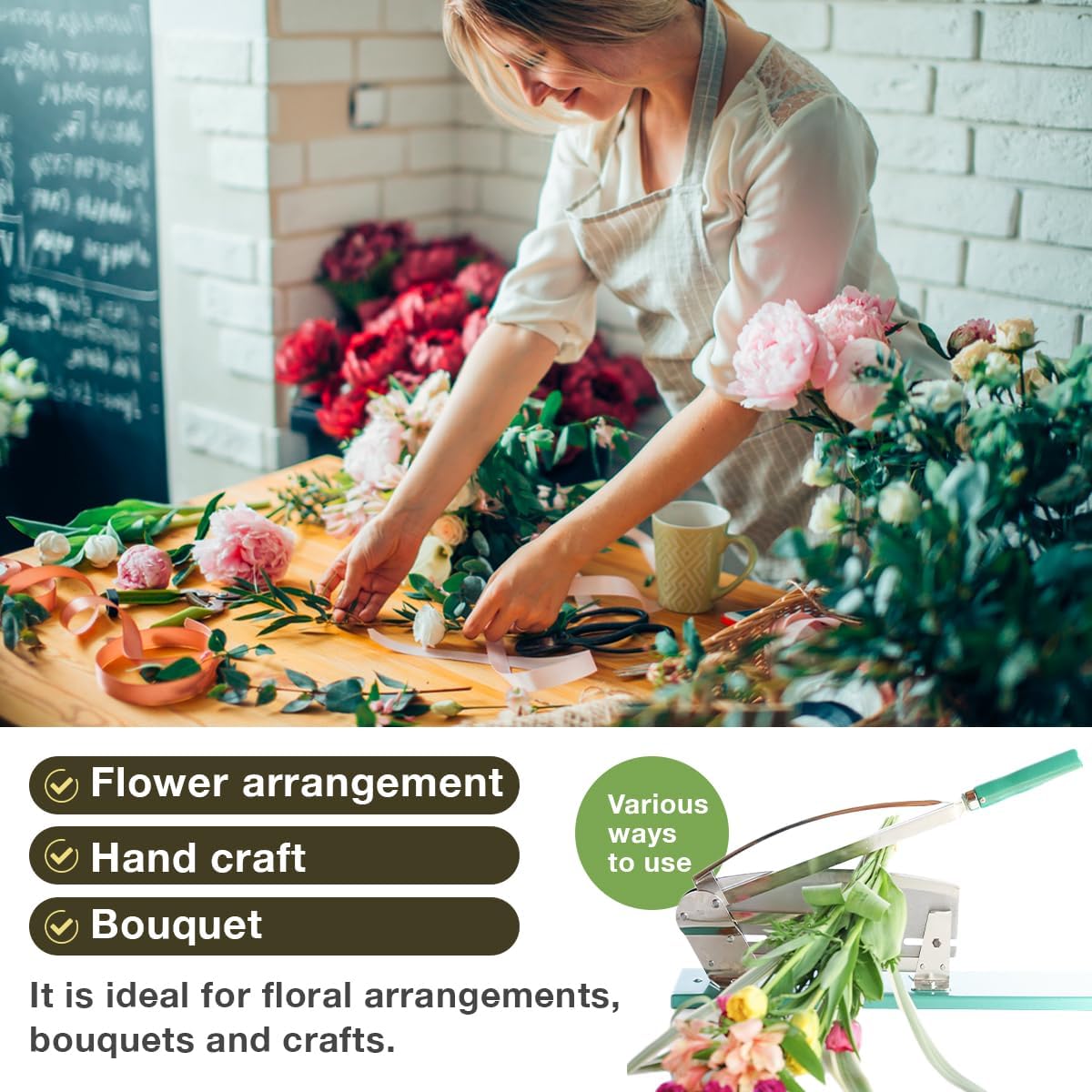 Japanese Professional Flower Stem Cutter Durable and Replaceable Stainless Steel Heavy Duty Made in Japan - Traditional Craftsmanship