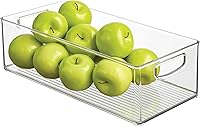 iDesign Clear Stackable Storage Bin with Handles - Kitchen Pantry Organizer, Made in USA, BPA-Free