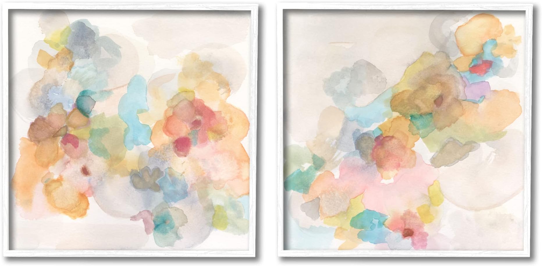 Stupell Industries Abstract Pastel Watercolor Composition 2pc Set Framed Wall Art, Design by Jodi Fuchs