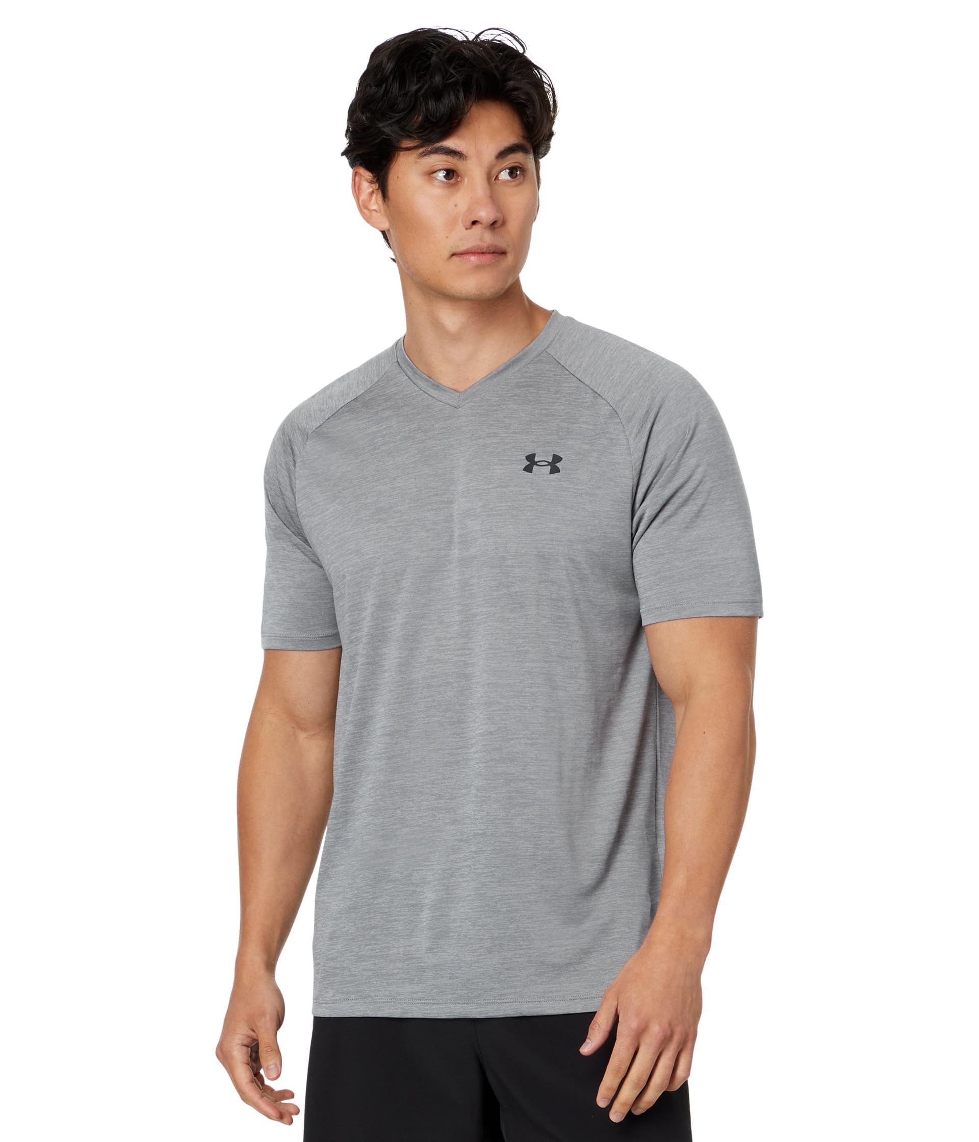 Under Armour Men's Tech 2.0 V-Neck Short-Sleeve T-Shirt, Steel (035)/Black, X-Small