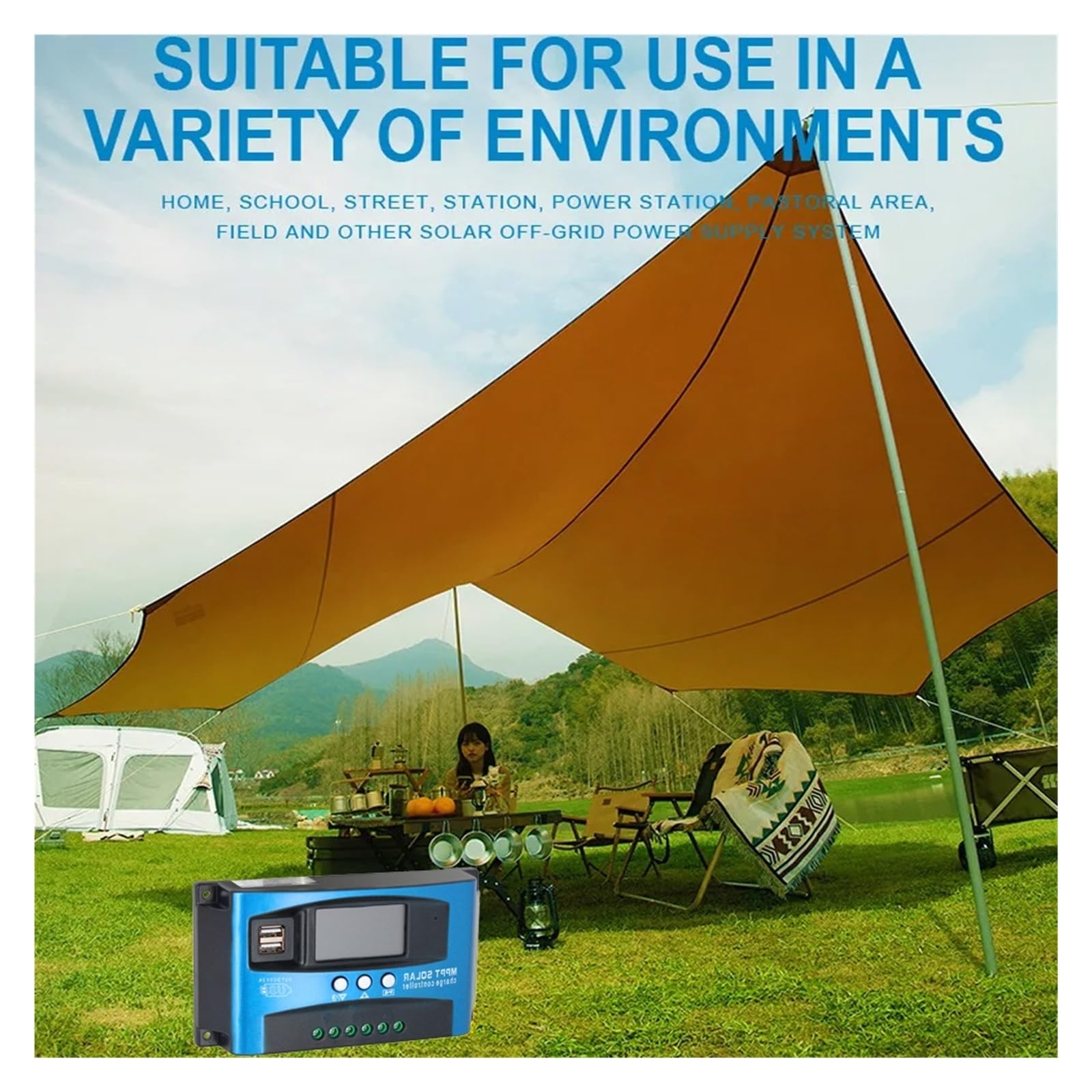 Solarregler, MPPT Solarladeregler LCD-Anzeige 30A 40A 50A 60A 100A Solarpanel-Batterieregler Dual USB 12V 24V Solarregler(50A)