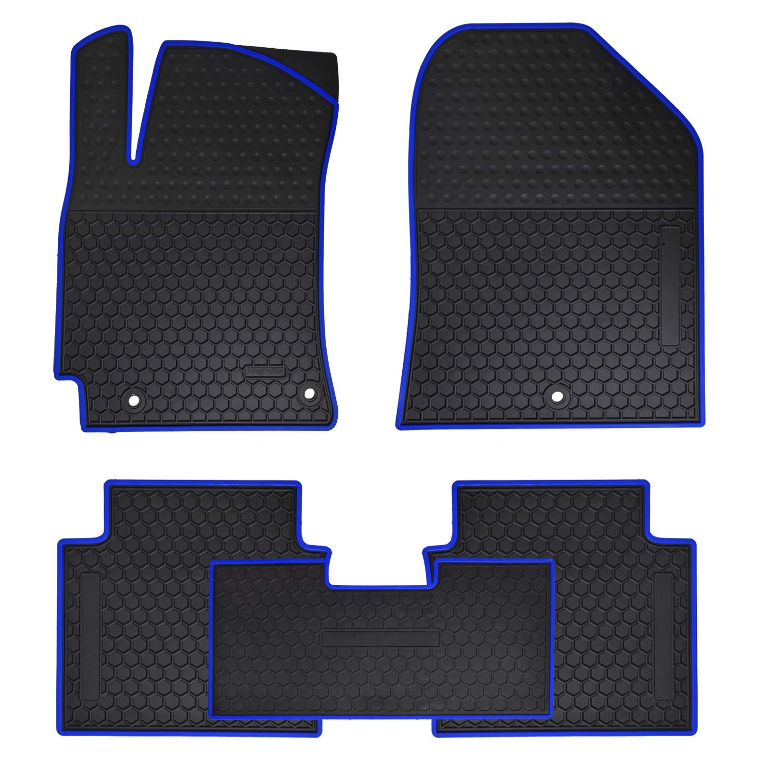 Car Floor Mats Custom Fit for Hyundai Elantra 2024 2023 2022 2021 2020 2019 2018 2017 Odorless Washable Heavy Duty Rubber (All Weather) Floor Liners Blue
