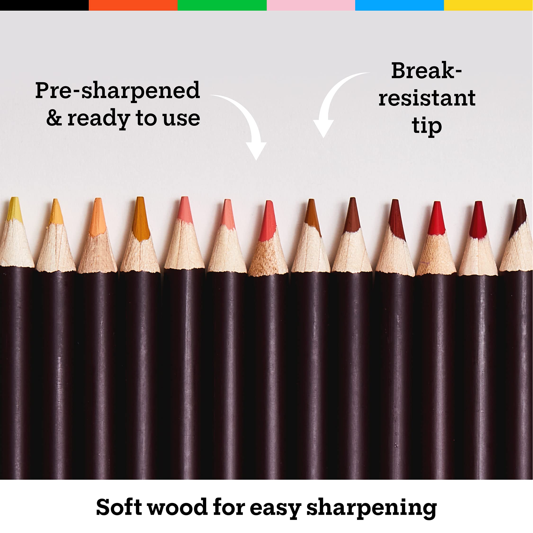 24 Oil Based Skin Tone Colored Pencils Set in Tin Box Art Skin