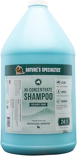 Nature's Specialties Champú ultra concentrado para perros de alto concentrado para mascotas, hace hasta 16 galones, elección natural de peluqueros
