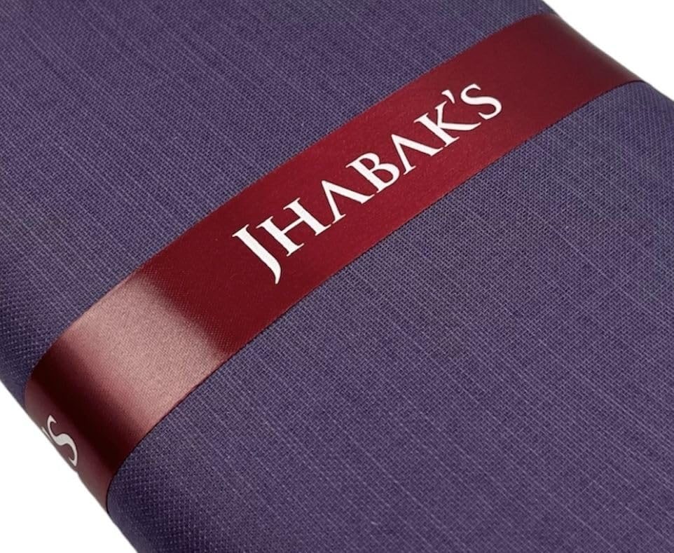 Image of JHABAK'S Men's 100% Pure Cotton Unstitched 1.7 Meters Shirt Piece - 3.25 Meters Suit Fabric Set with Cufflinks (Multicolour, All Weather Fabric, Attractive Box)