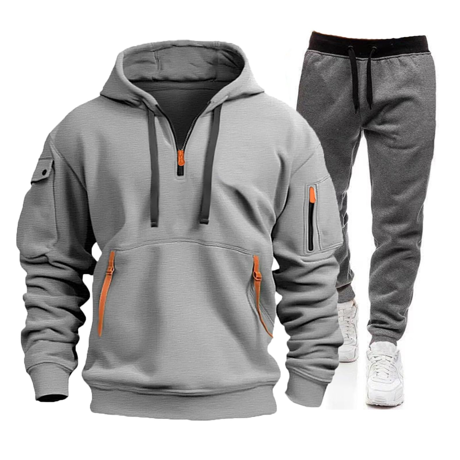 Conjunto completo de chándal con capucha y cremallera para hombre
