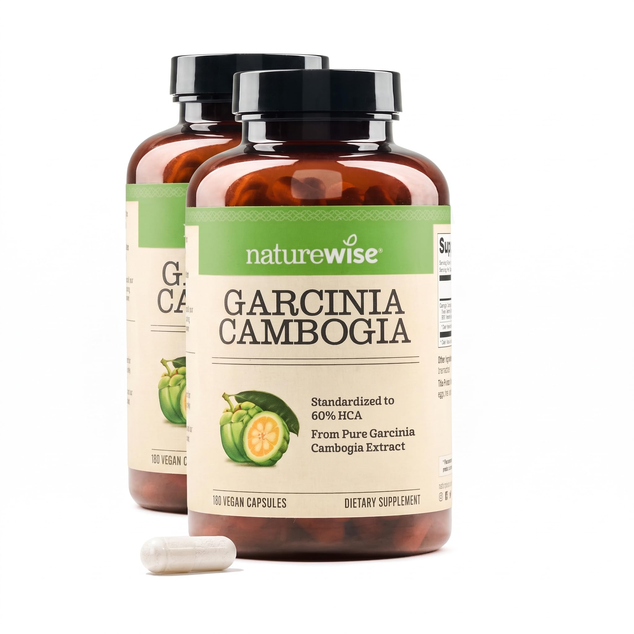 Naturewise Garcinia Cambogia - 60% HCA Concentration Extract, Natural Support for Weight Goals and Energy Levels - Vegan, Non-GMO, Gluten Free - 90 Capsules[1-3 Month Supply] — Amazon image 12