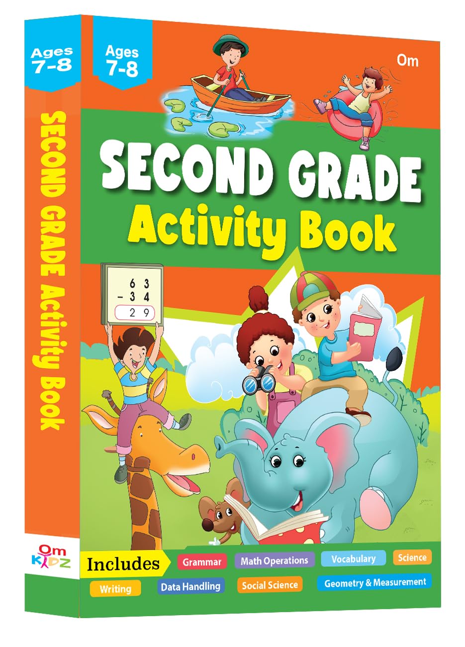 Second Grade Activity Book: 320 Pages of Practice for Ages 7-8 - Grammar, Math Operations, Writing, Social Science, Geometry, Vocabulary, Science & more