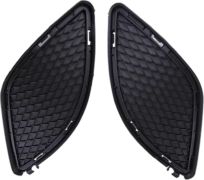 Front Bumper Lower Grille Panel Fit for Mercedes-Benz W117 CLA CLASS CLA250 2014 2015 2016 Left Driver and Right Passenger Side Fog Light Mesh Grill Grid Panel Cover 1178850322 1178850422