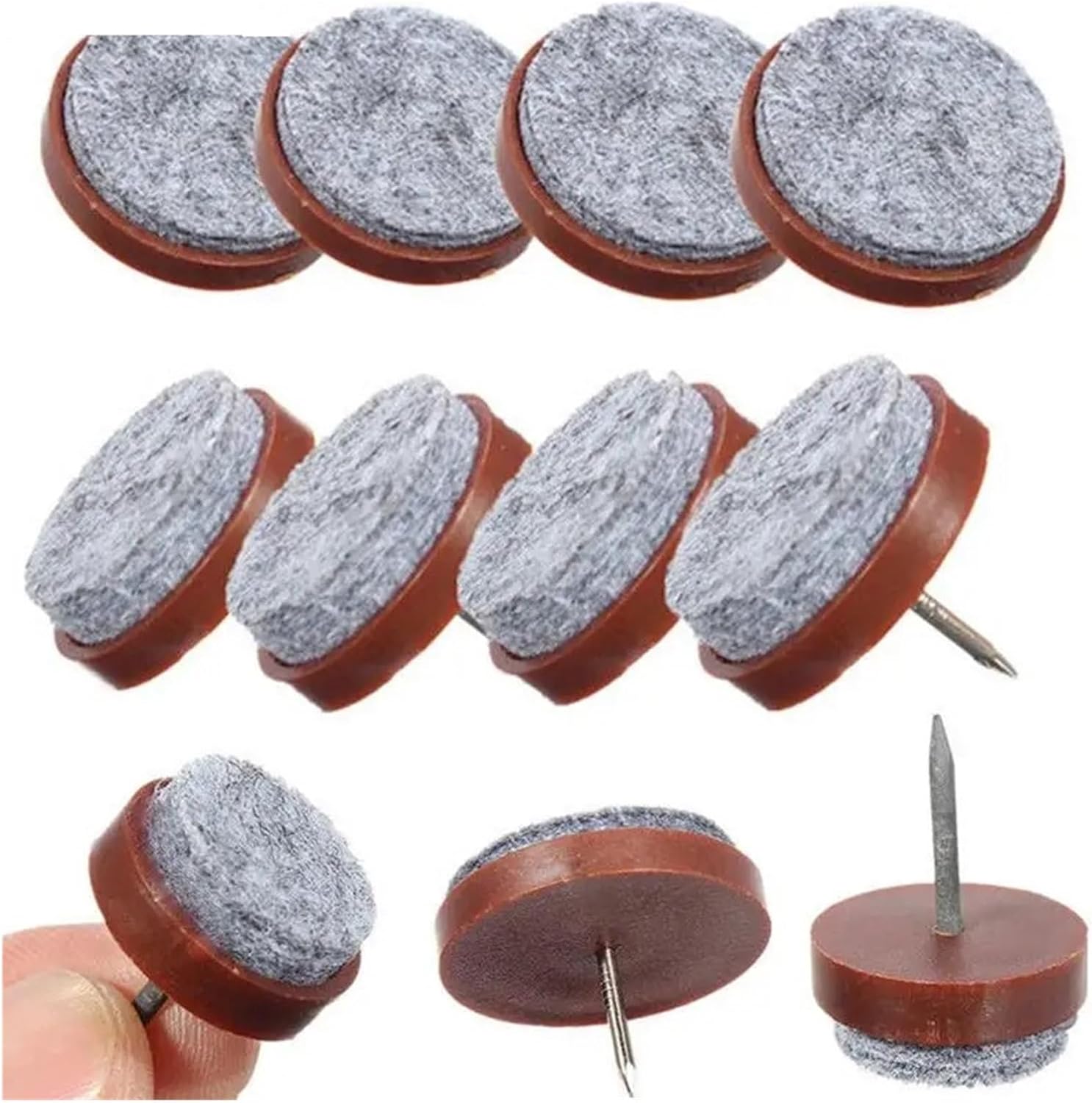 Felt Furniture Pads Chair Leg Floor Protectors 50pcs 20/24/28mm Nail Felt Pad Round No-Noise Furniture Table Feet Legs Protector Glides Skid(28cm)