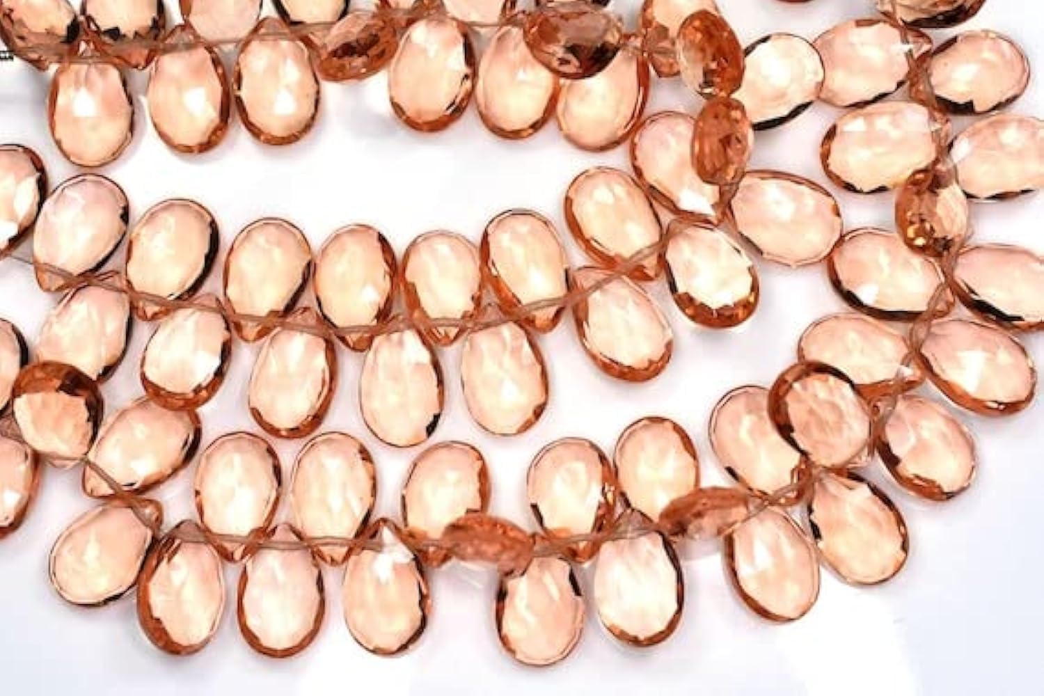 Perles morganite quartz poire LKBEADS pour créer des bijoux élégants de mariage