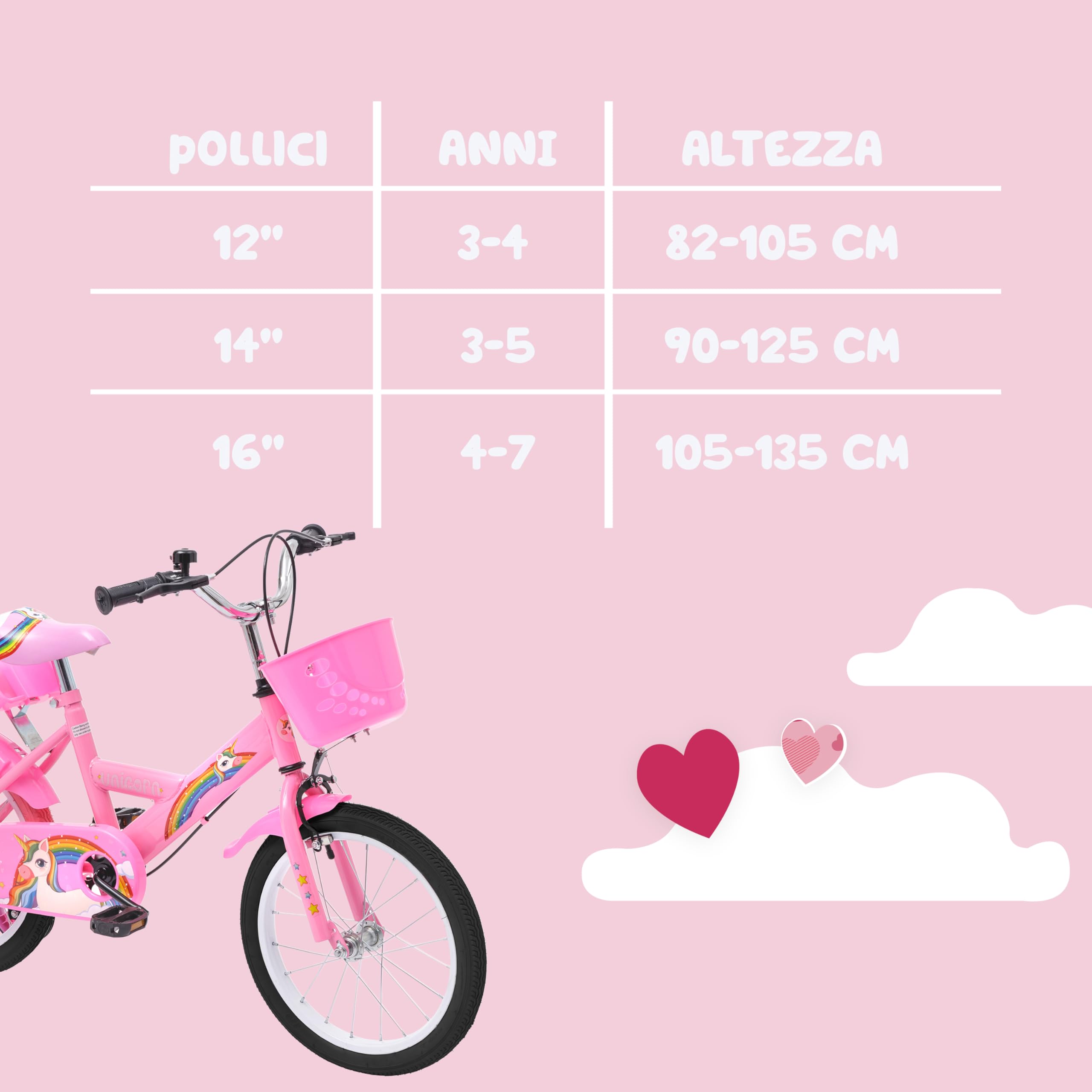 Baroni Toys Bicicleta para niños 12 & 14 & 16 Pulgadas, Bicicleta Deportiva Azul con Ruedas Incluidas, Bicicleta de Acero para niños de 2 a 7 años
