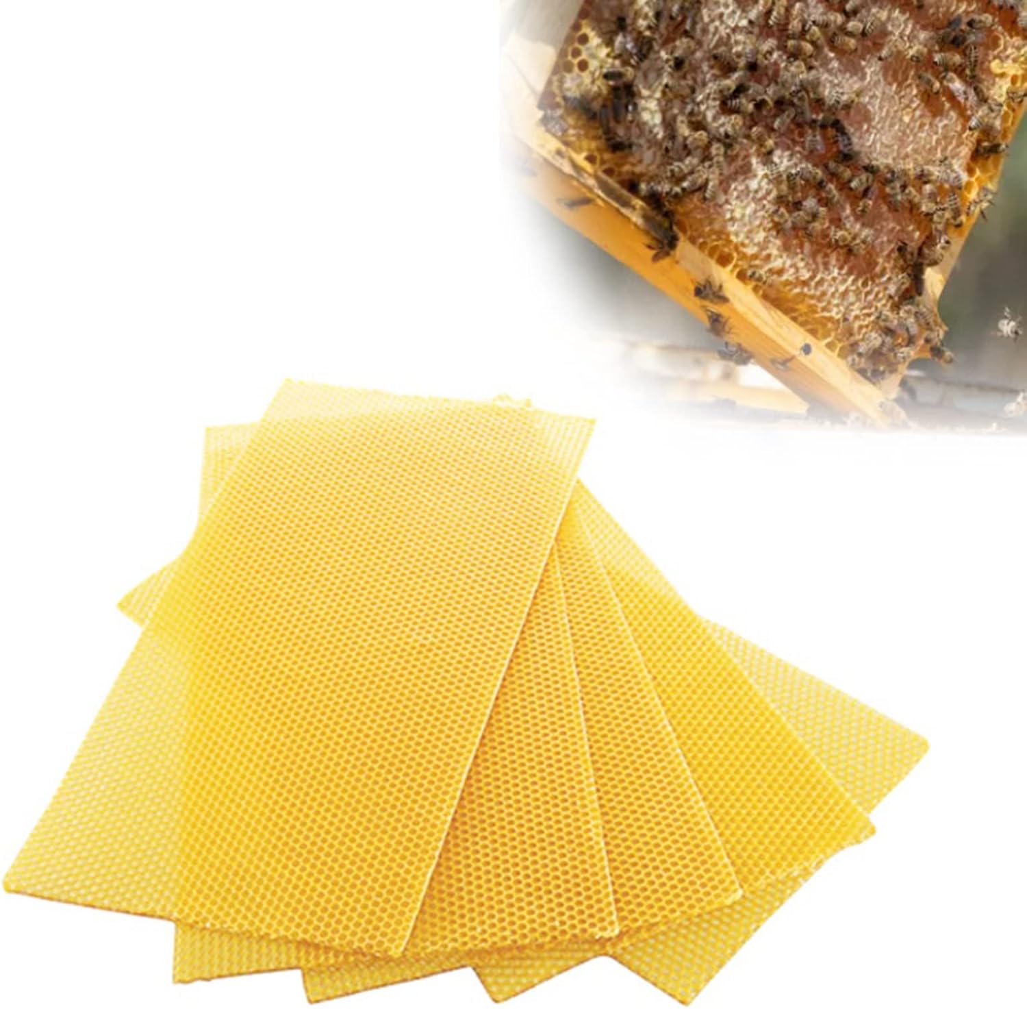 Beeswax Sheet - 10Pcs Beeswax Honeycomb Candle Sheet,Beeswax Candle Making kit for Adults & Kids, Each Beeswax Sheet Measures Approx.16.54" x 7.87" x 0.08"