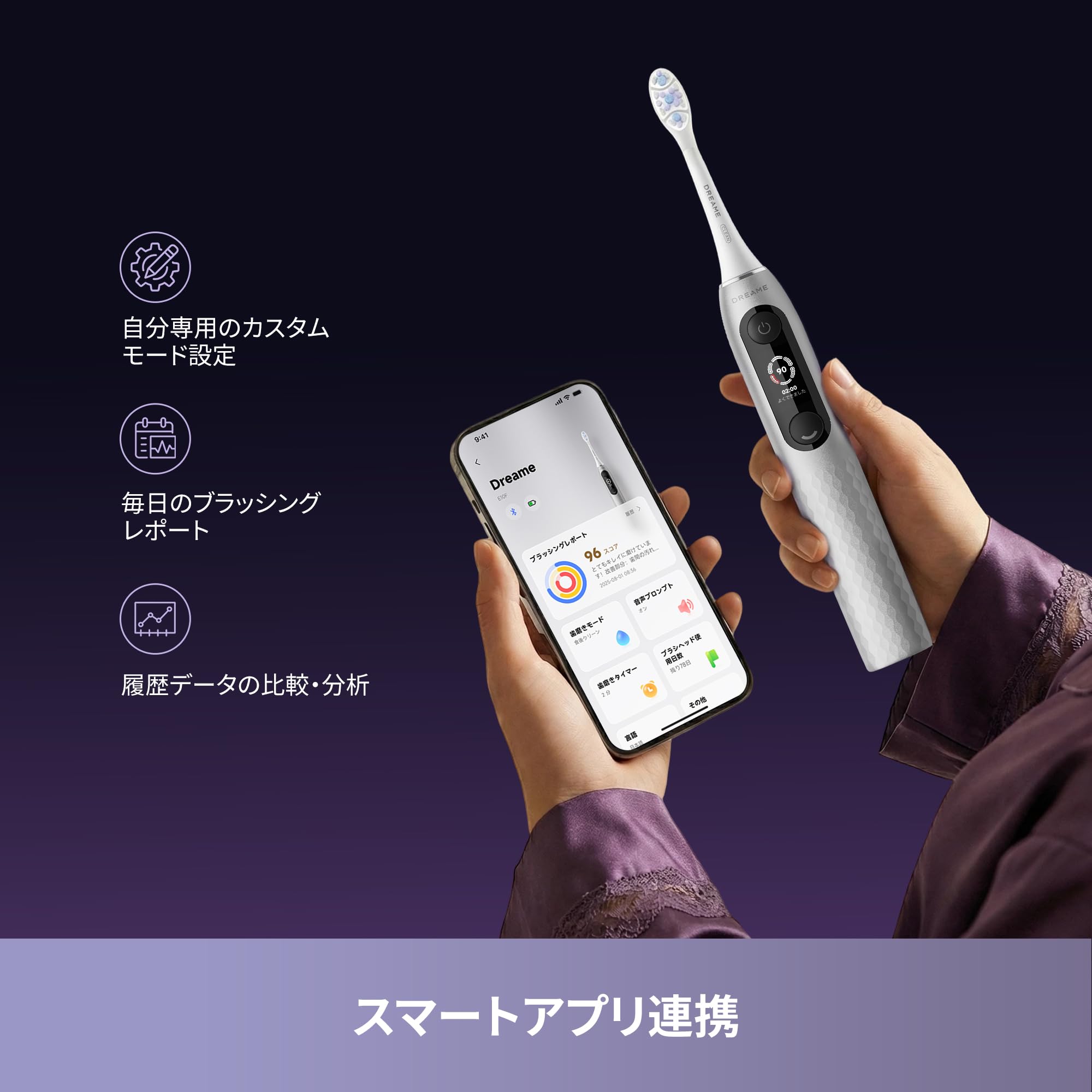 Amazon.co.jp: dreame (ドリーミー) 音波電動歯ブラシ AI検知（磨き