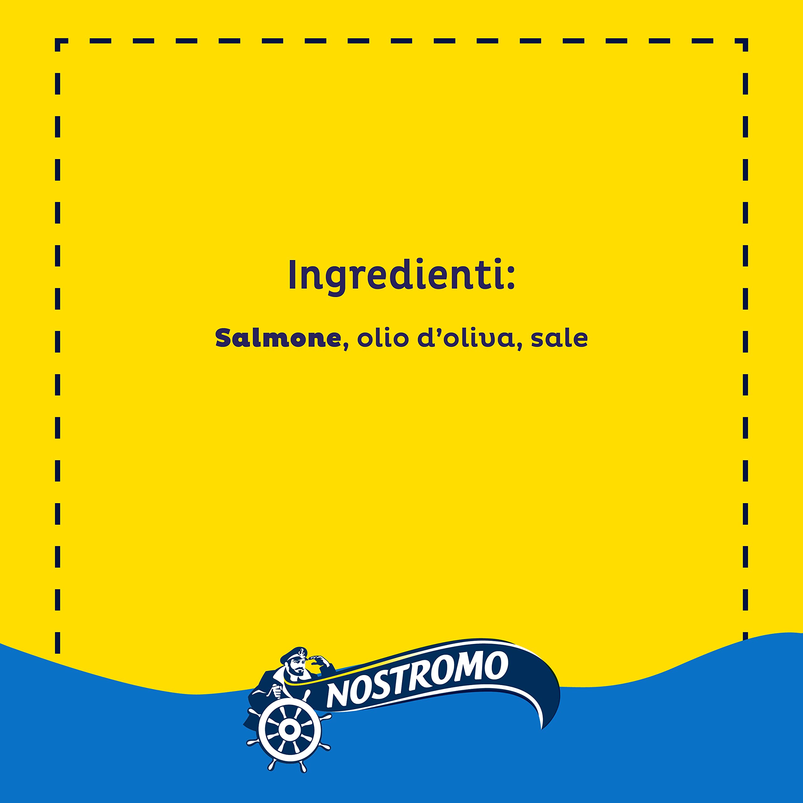 Nostromo Filetto di Salmone all’Olio di Oliva 110g – Confezione da 10 Lattine, Ricco di Omega 3, Senza Conservanti – Pesce in Scatola di Alta Qualità
