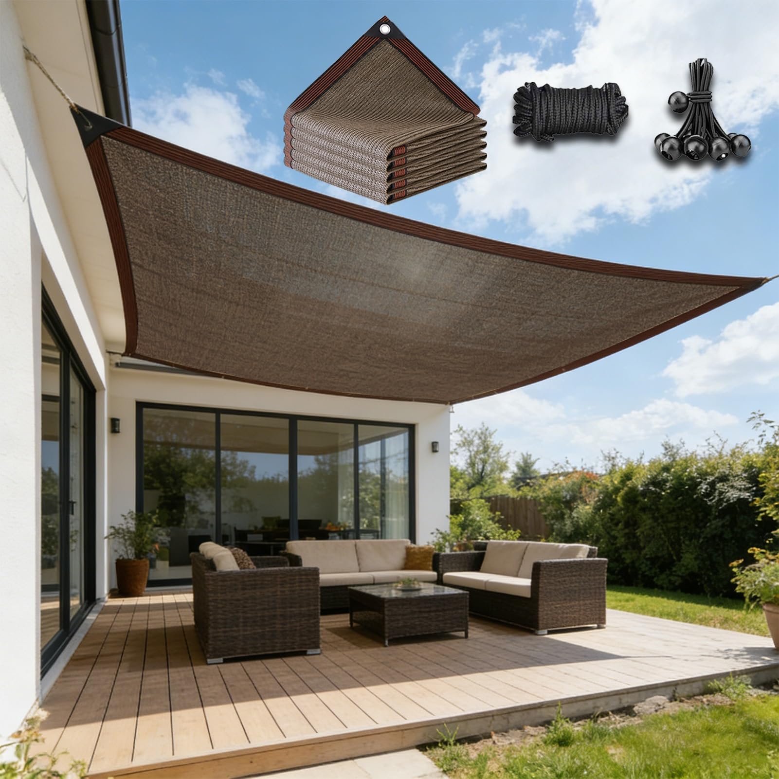 Voile d'ombrage respirante idéale pour terrasse poulailler et serre