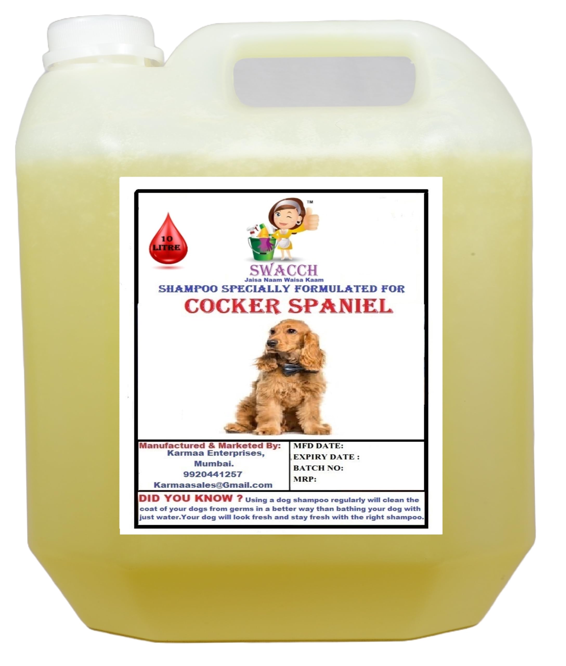Dog Swacch Shampoo Specially Formulated For Cocker Spaniel (10 Liters) Lemon (B0BTHKNY2G) Amazon Price History, Amazon Price Tracker