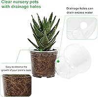 Vista 4 de JERIA Paquete de 30 macetas transparentes de 567 pulgadas con agujeros de drenaje, maceta transparente para plantar, macetas de plástico