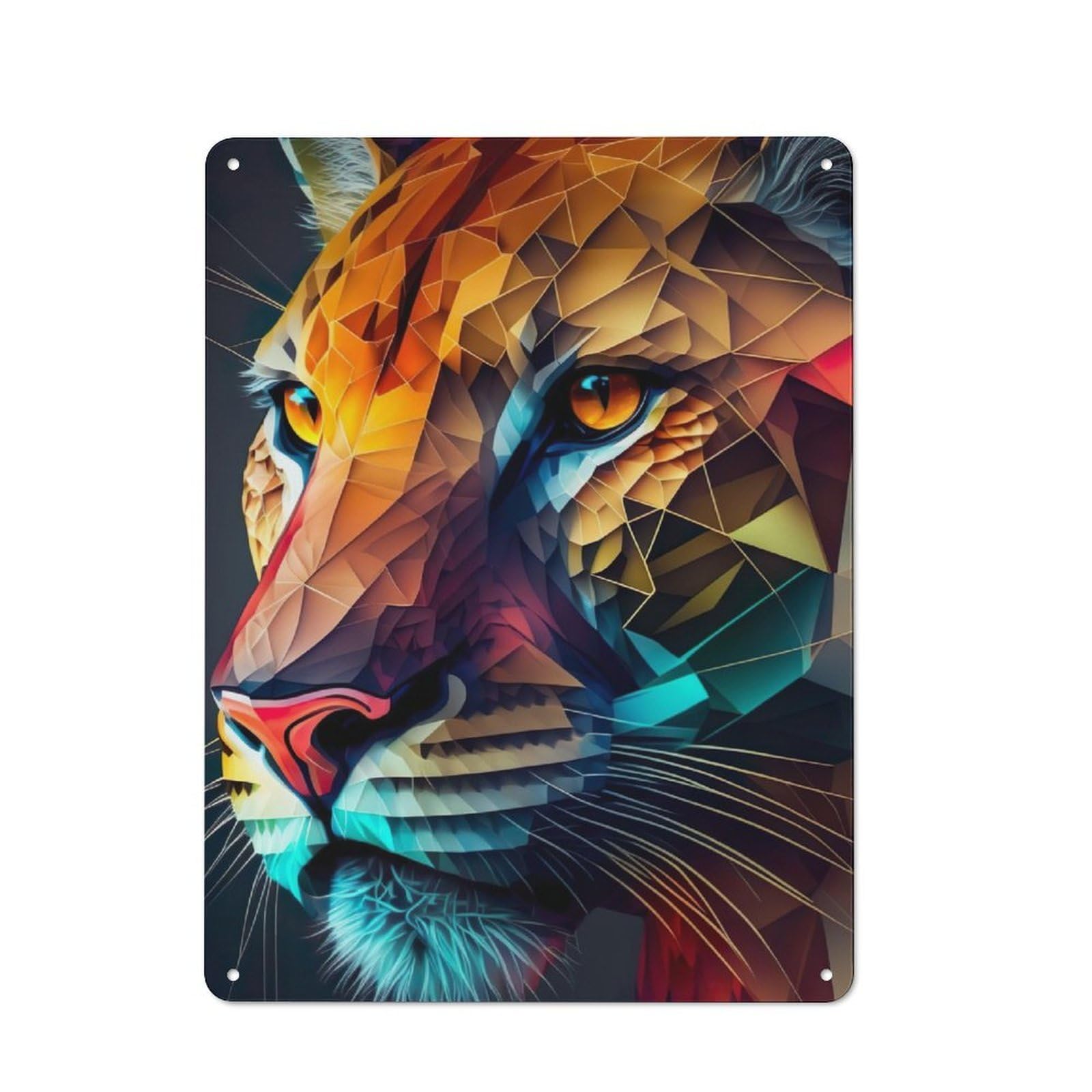 Junmoney Tiger Bold And Majestic Retro-Style Tin Sign 40X30cm For Dining Room Or Kitchen, For Kitchen Wall Decor Lovers