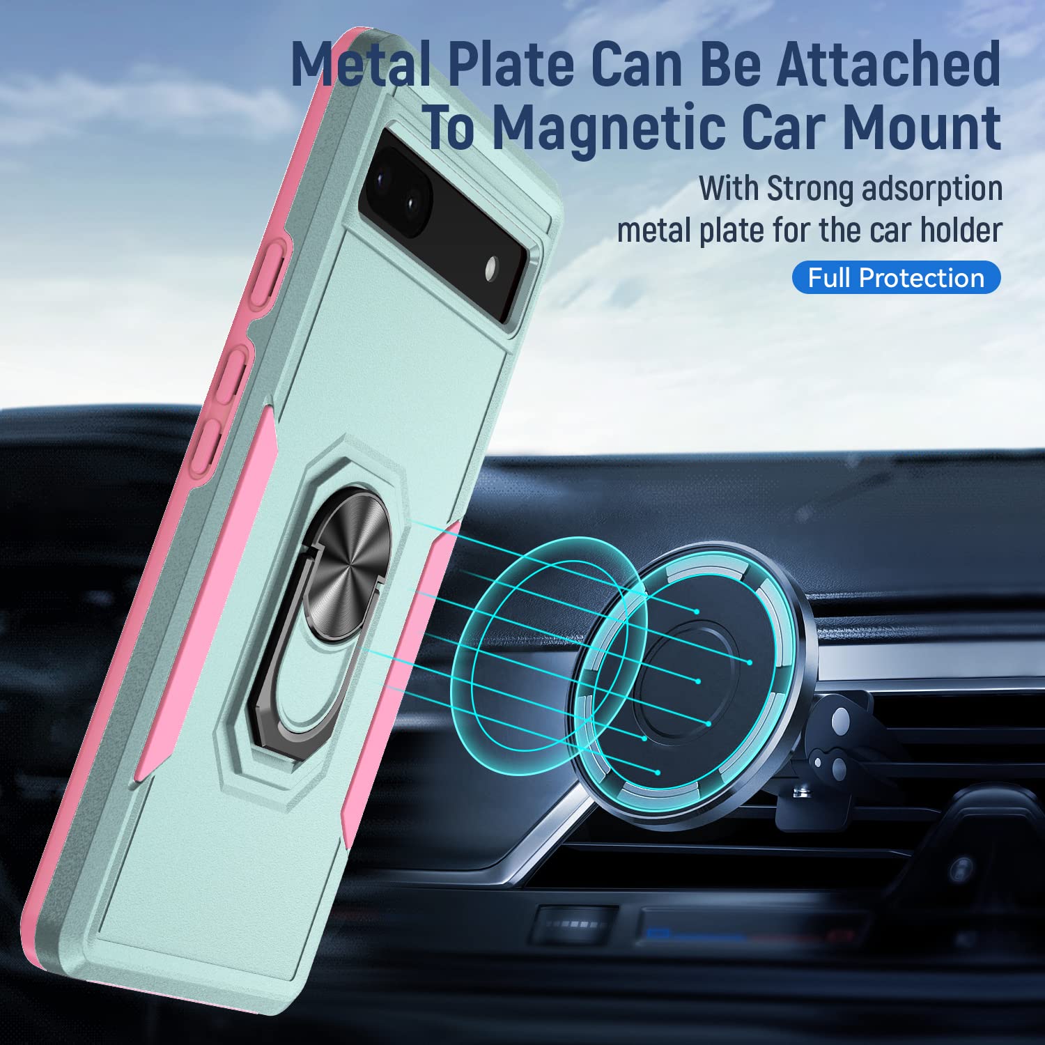 DiyGody Magnetica Custodia per Google Pixel 7 6.3 Pollice con HaloLock, Compatibile con MagSafe, Cover Protettiva in Acrilico Morbida TPU Trasparente, Ultrasottile Anti Ingiallimento AntiGraffio