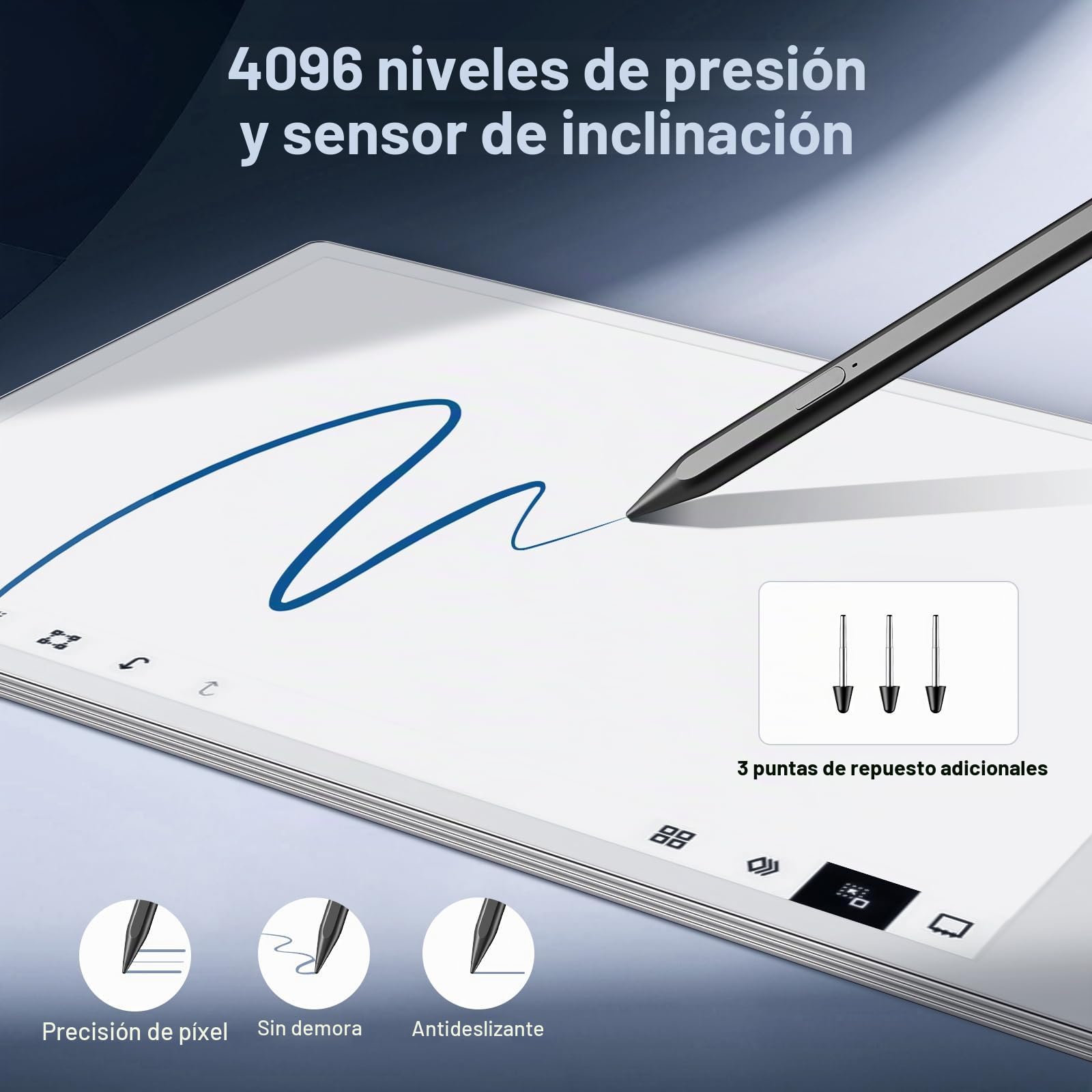 TiMOVO Bolígrafo Stylus Compatible con Remarkable Paper Pro/Pro Move, Negro