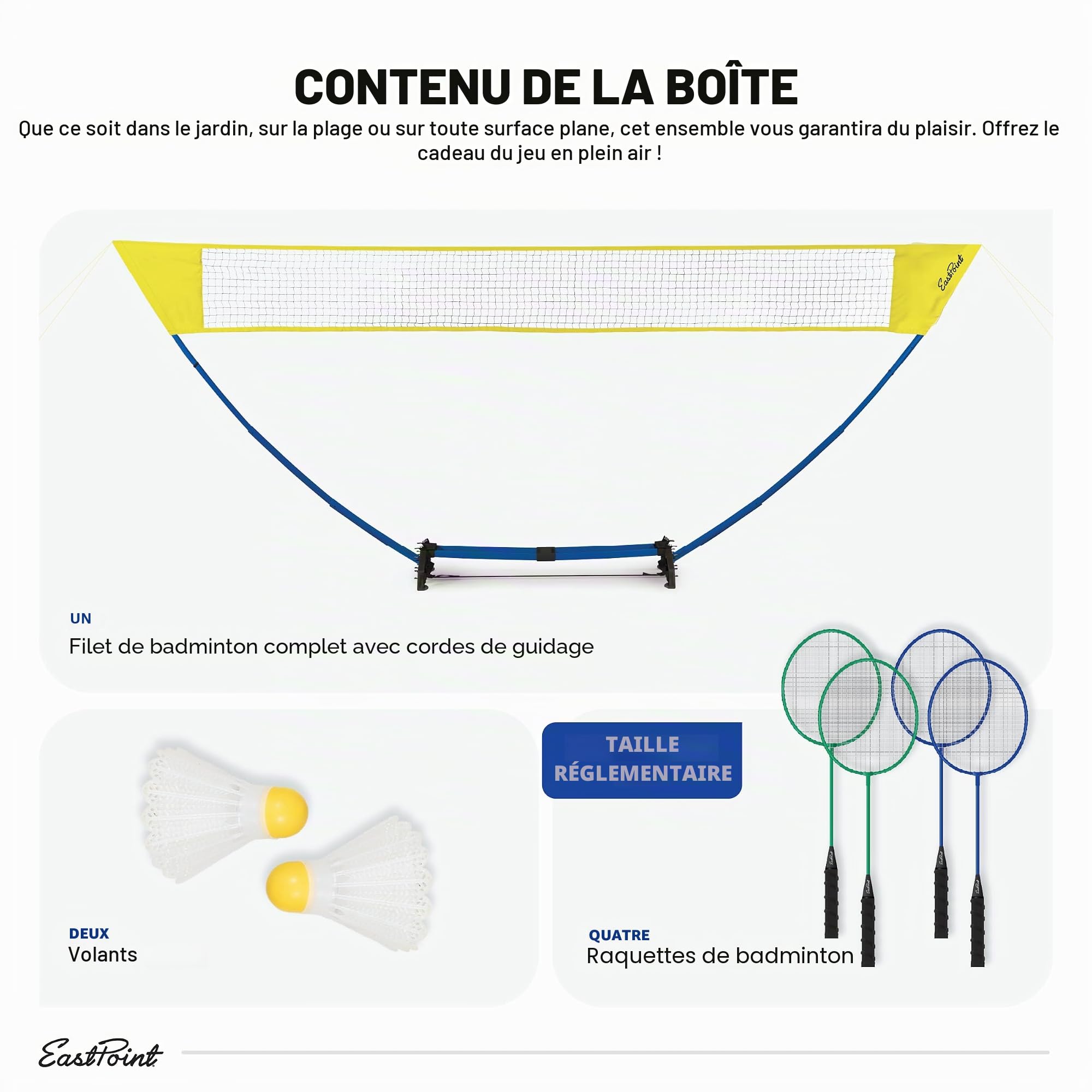 EastPoint Sports Kit de Badminton Facile à Monter