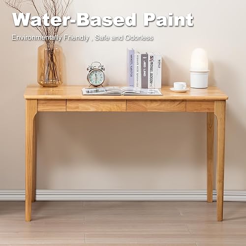 Miniatura 3 de Mesa de madera maciza, escritorio para juegos y oficina en casa para estudiantes, escritorio de PC para dormitorio, escritorio pequeño de