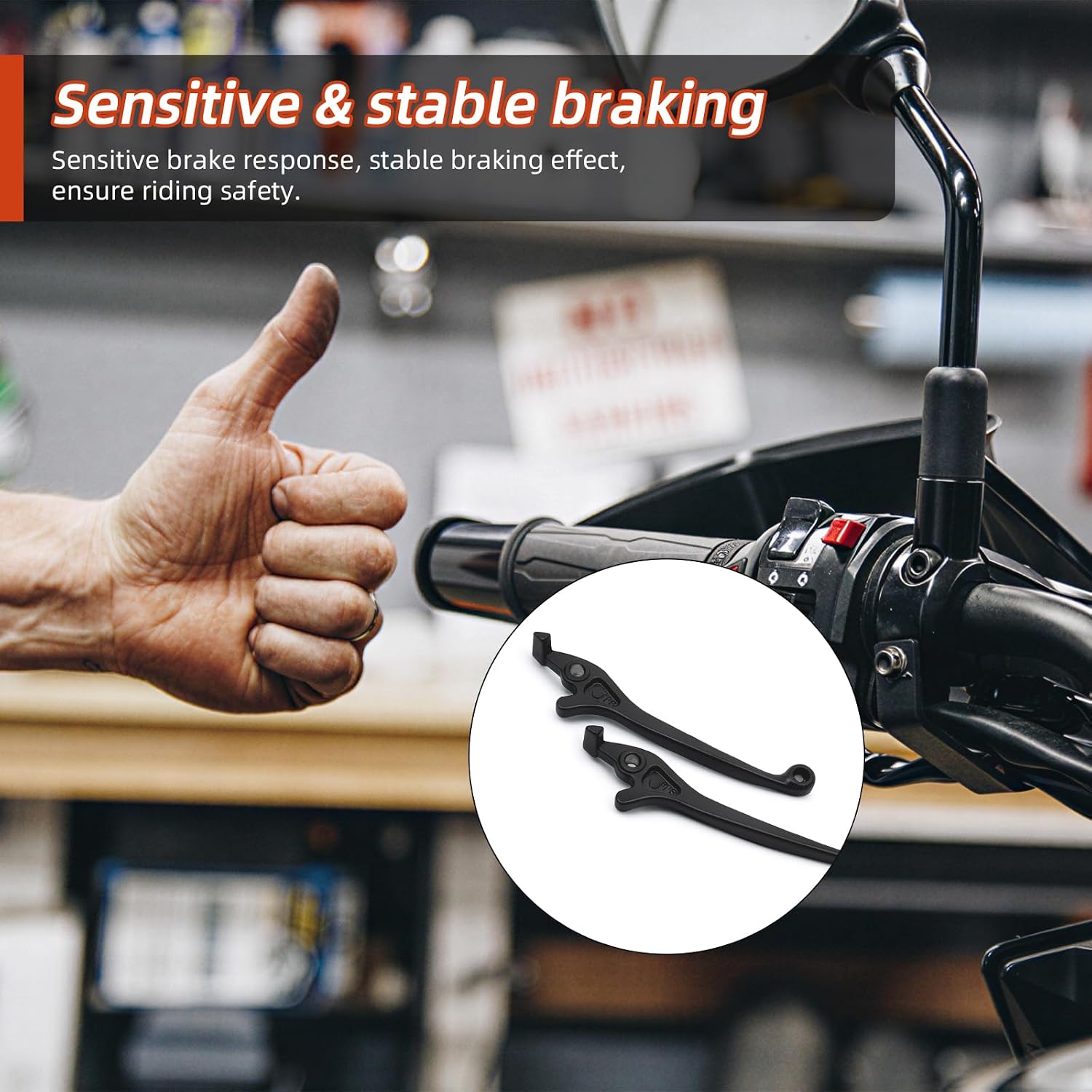 Minho Mini Bike Black Left Disc Brake Lever for 50CC-125CC Chinese Pit Dirt Bike Motorcycle Scooter Bicycle Parts