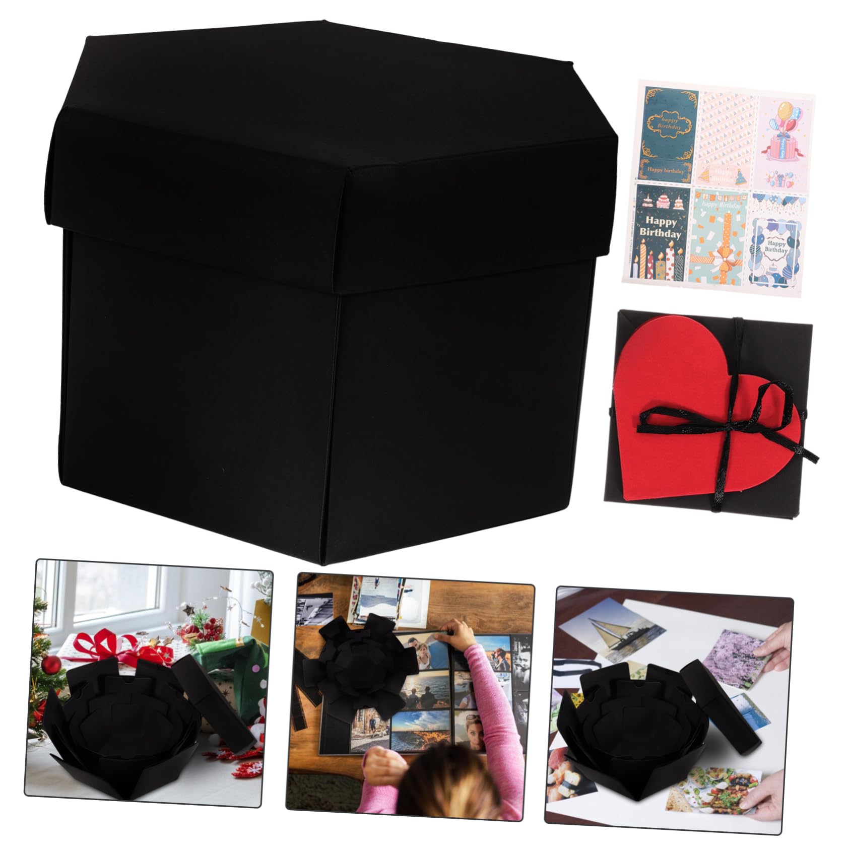 COLLBATH 1pezzi Album Fotografico Artistico Fai da Te Contenitore Fotografico Album Artigianale dei Ricordi Scatola Regalo Foto Personalizzabile