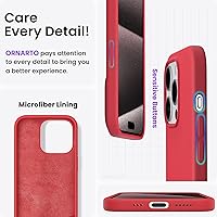 Vista 26 de ORNARTO Funda compatible con iPhone 15 Pro de 6.1 pulgadas, silicona líquida de 3 capas cubierta completa de goma de gel suave, funda protectora