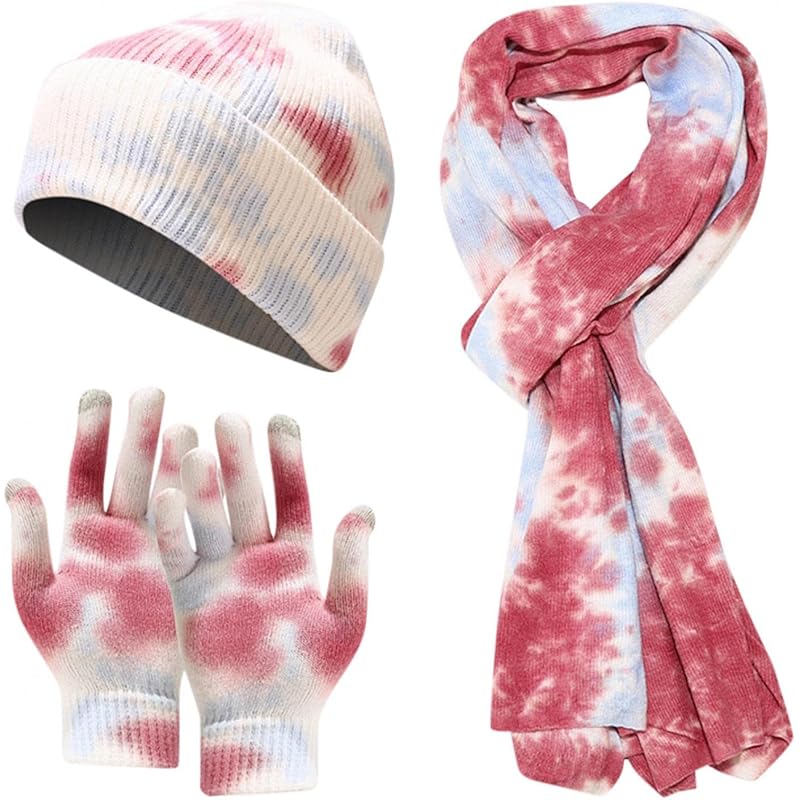 レディース フルオーダー ニットキャップ マフラー 手袋 タイダイ 3点セット メンズ レディース ポンポン付き ニット帽 無地 暖かい 裏起毛 保温 防寒対策 小物 春秋冬 自転車 通勤 スポーツ スキー アウトドア レッド 8ctnyf6gvp Seratas Edu My