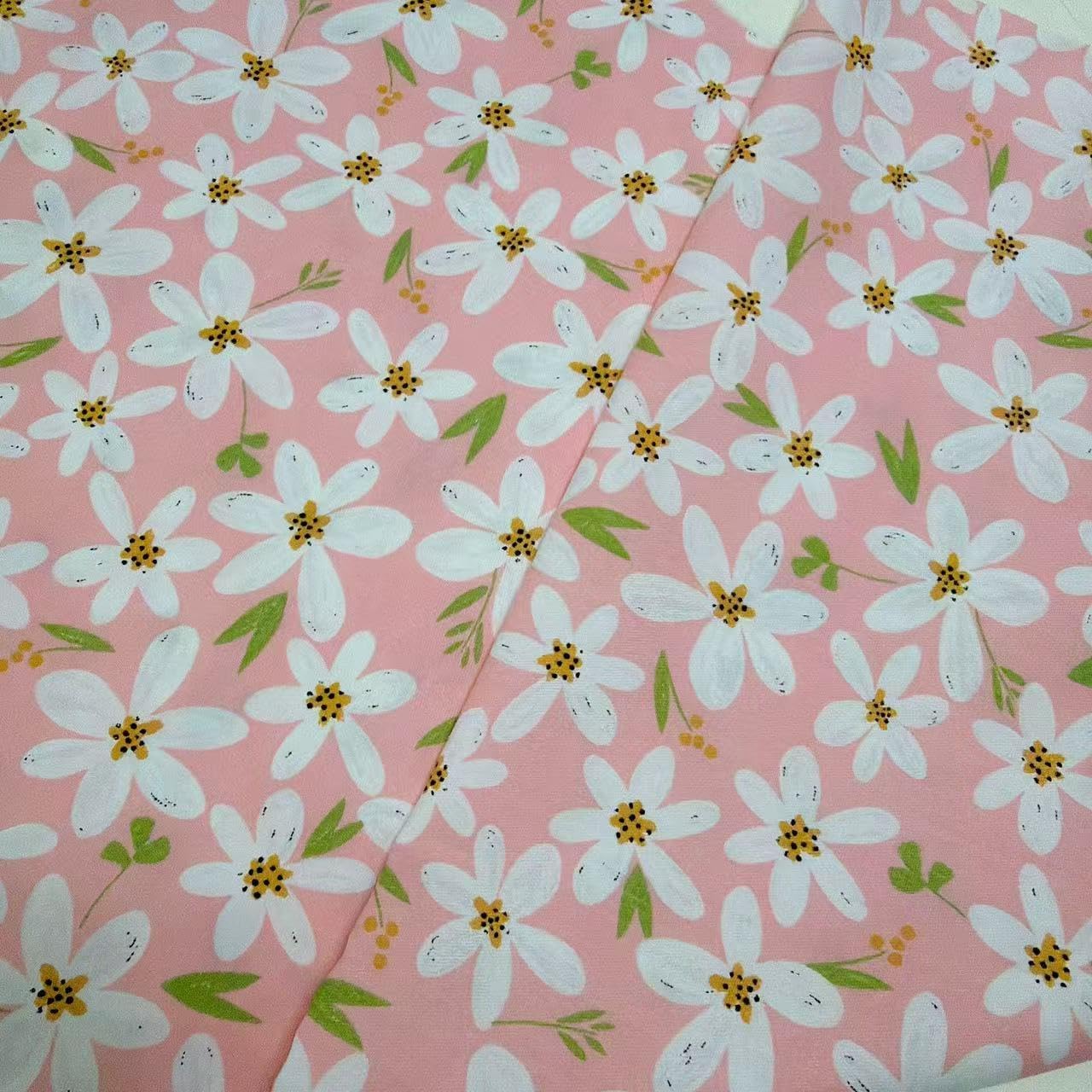 Light Weight Natural Cotton Fabric by the Yard DIY Making Supplies Quilting Patchwork Fabric Fat Quarter Bundles DIY for Quilting Cotton Patchwork Cushions (3pcs Pink Flowers, 1 Yard)