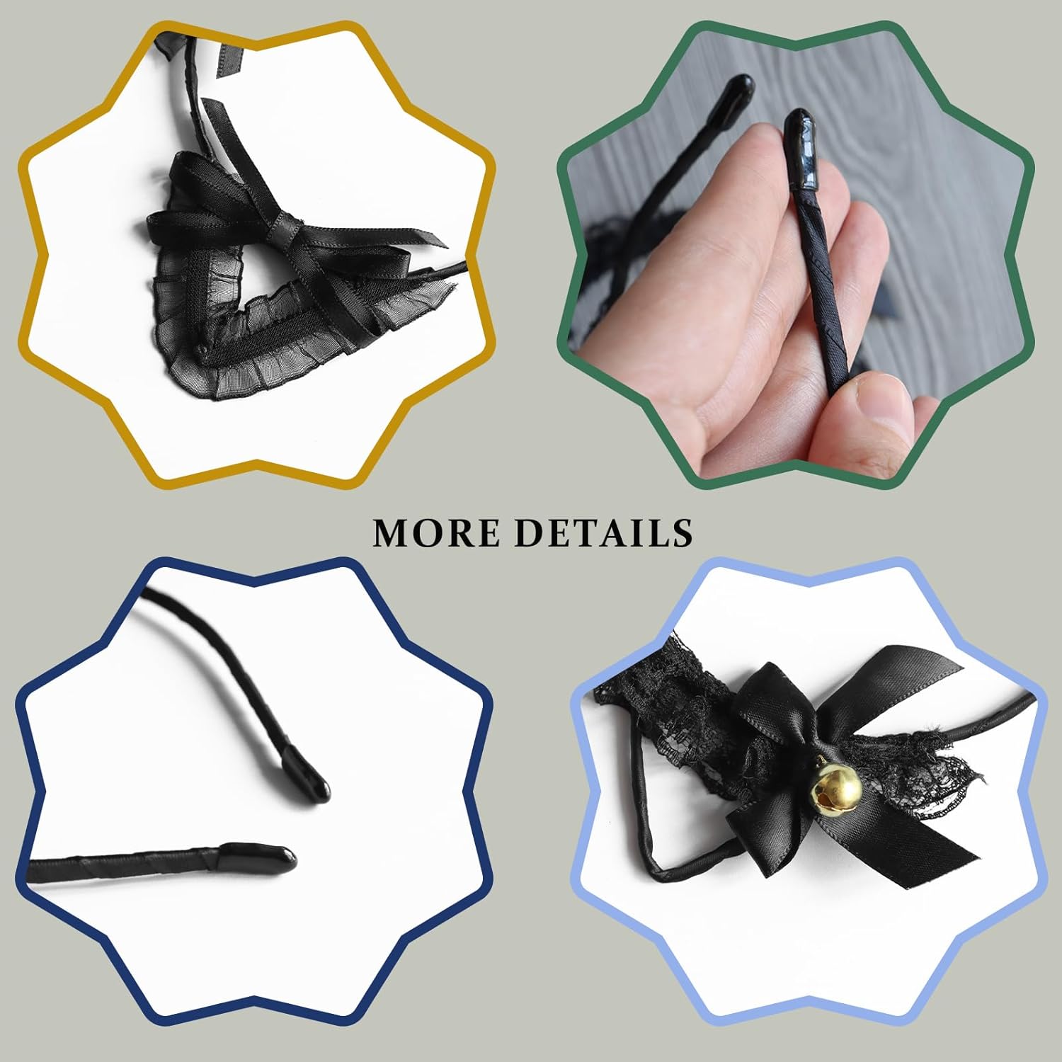 3Pcs Black Lace Cat Ears Headband Cat Hair Accessories Hairband Headwear for Women Halloween Costume Party Cosplay Everyday Wear - Image 8