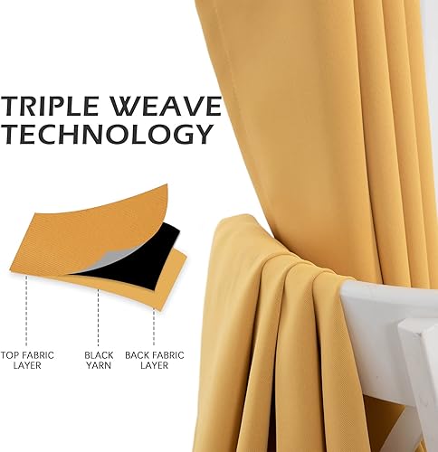 Miniatura 6 de MYSKY HOME - Cortinas opacas para dormitorio, con aislamiento térmico, oscurecimiento de la habitación y ojales, cortina de ventana para sala de