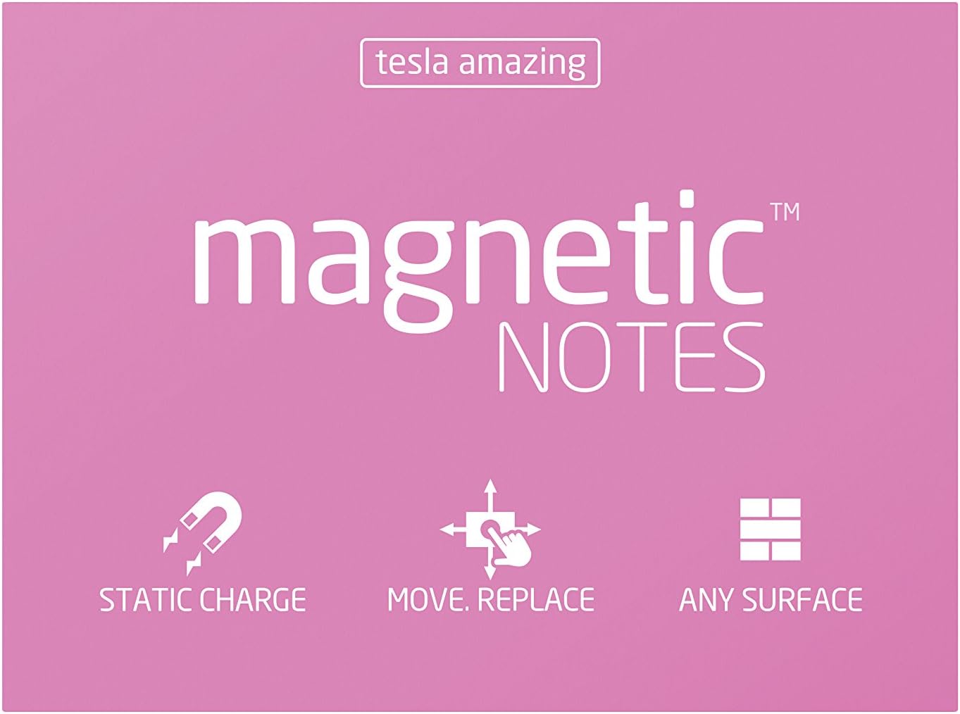Tesla Amazing Magnetic Notes M-size (100x74)mm (Pink)