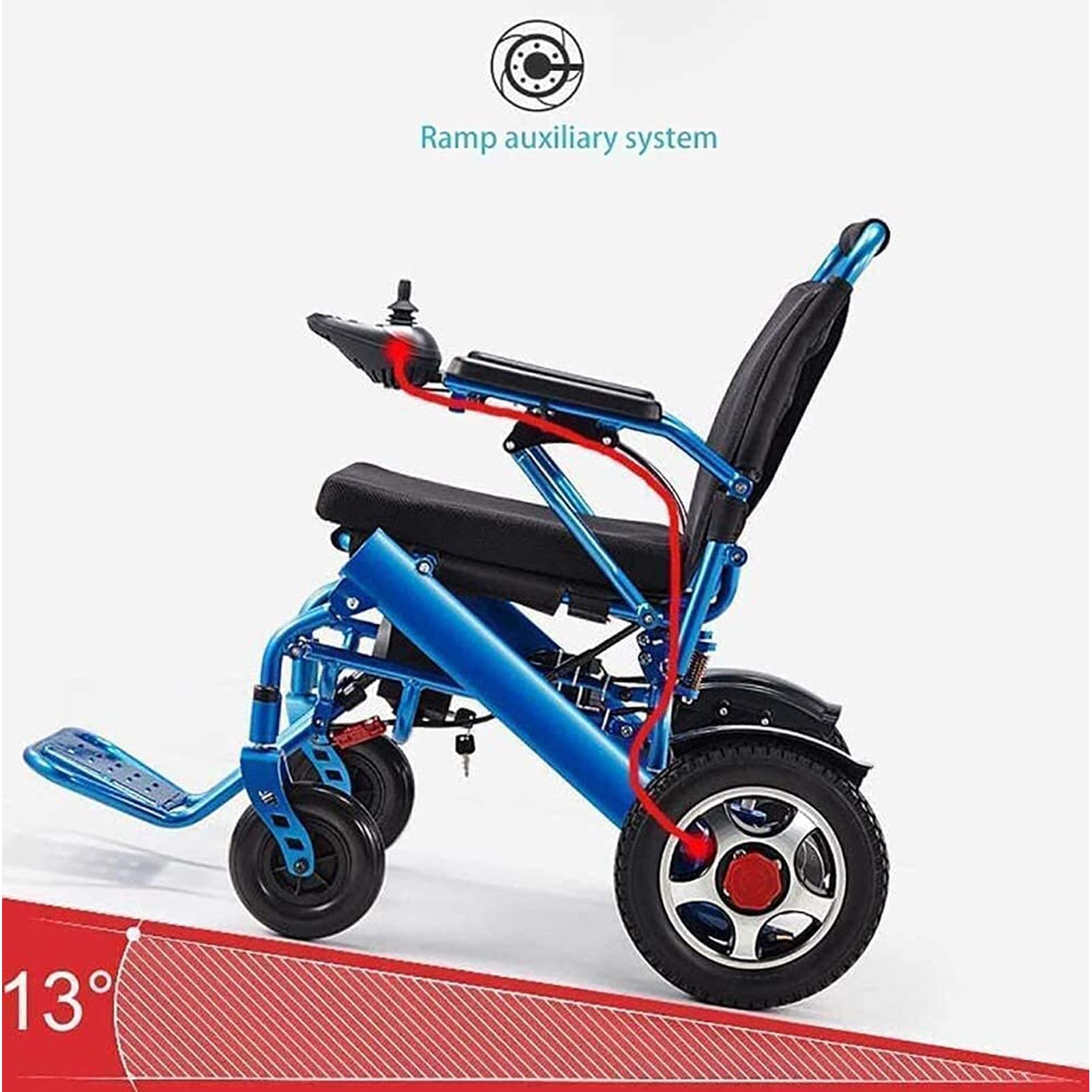 Sillas de ruedas eléctricas portátiles, scooters de movilidad motorizados Silla de ruedas ergonómica plegable ultraligera, ultraportátil, eléctrica, resistente a la intemperie, compac
