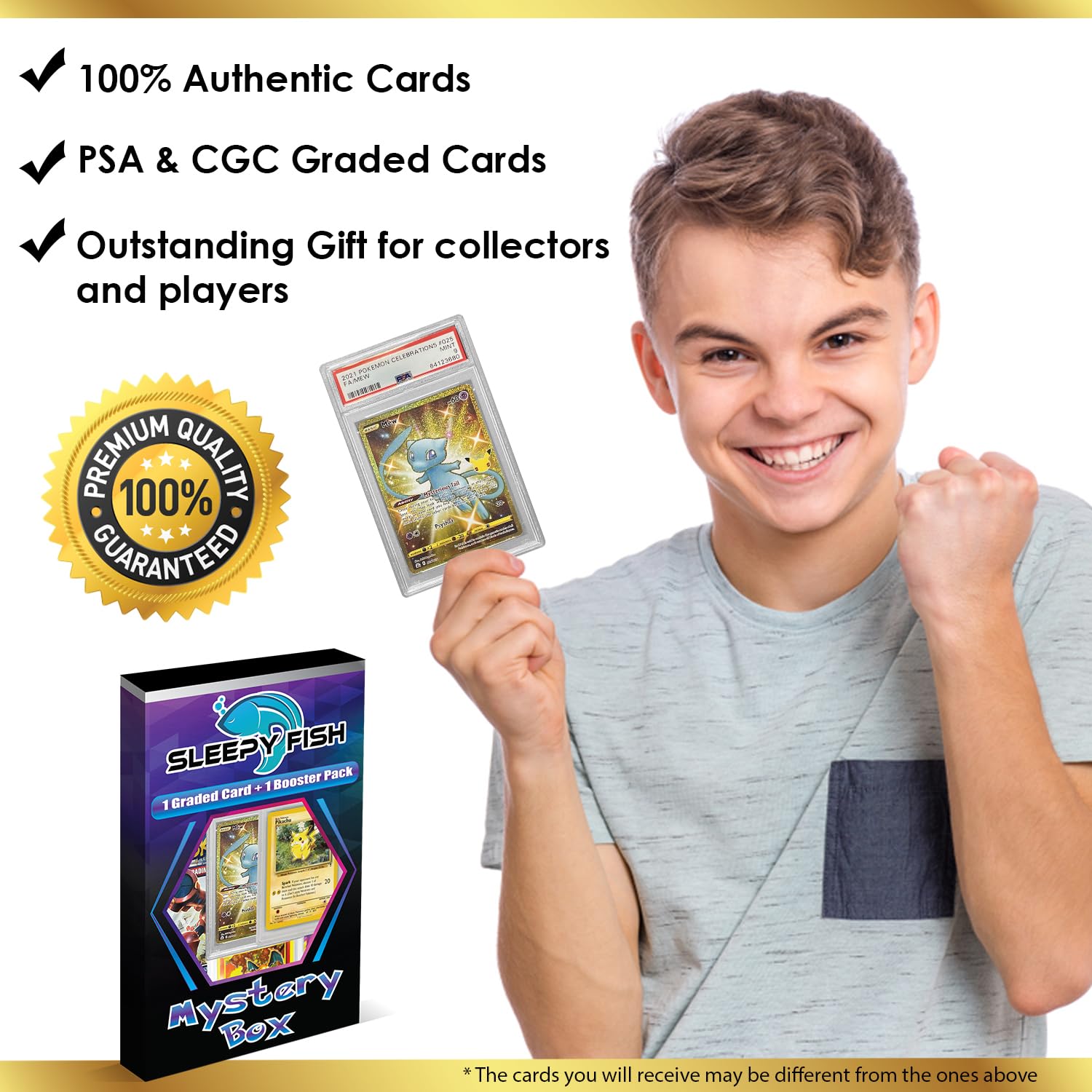 SLEEPY FISH Graded Card Mystery Bundle- 1 Graded Card CGC or PSA + 1  Booster Pack- Compatible with Pokemon Cards : Amazon.sg: Toys