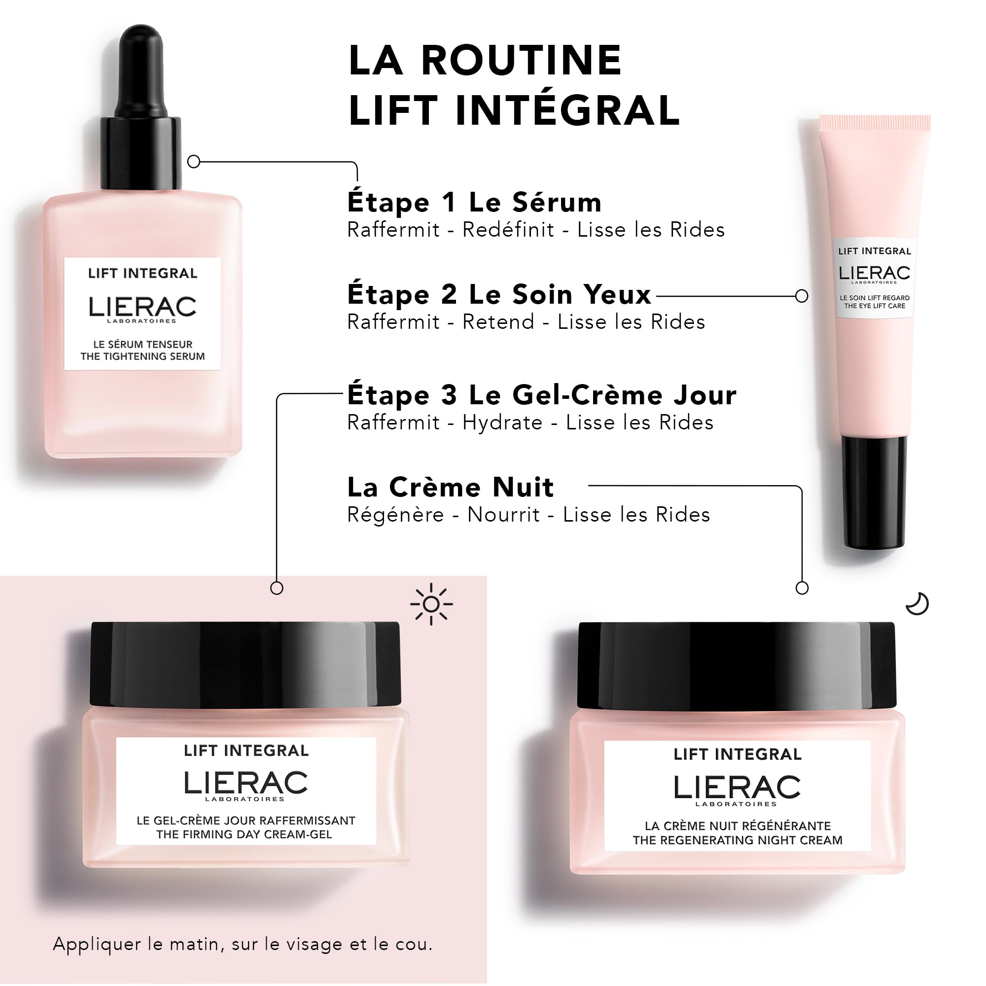Lierac - Lift Intégral - Gel-Crème de Jour Raffermissant - Acide Hyaluronique & Tulipe Noire - Soin Visage Anti-Rides, Hydratant & Raffermissant - Peaux Mixtes à Grasses