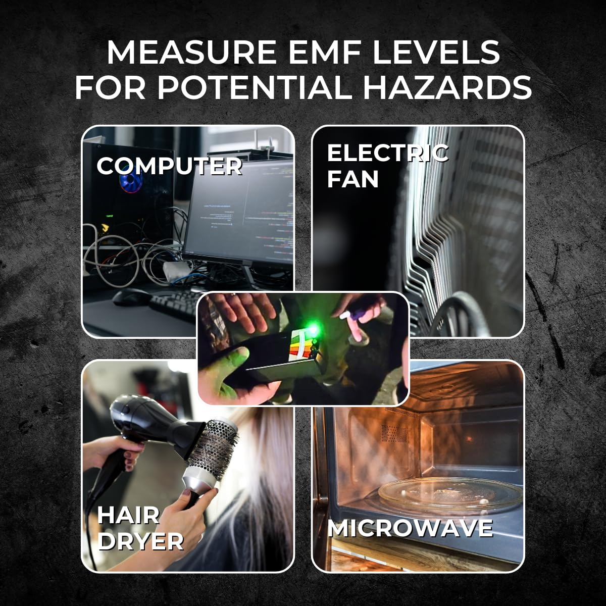 Phantom X Advanced - Medidor de EMF recargable USB-C para caza de fantasmas e investigaciones paranormales, detector de frecuencia electromagnético preciso (recargable por USB-C)
