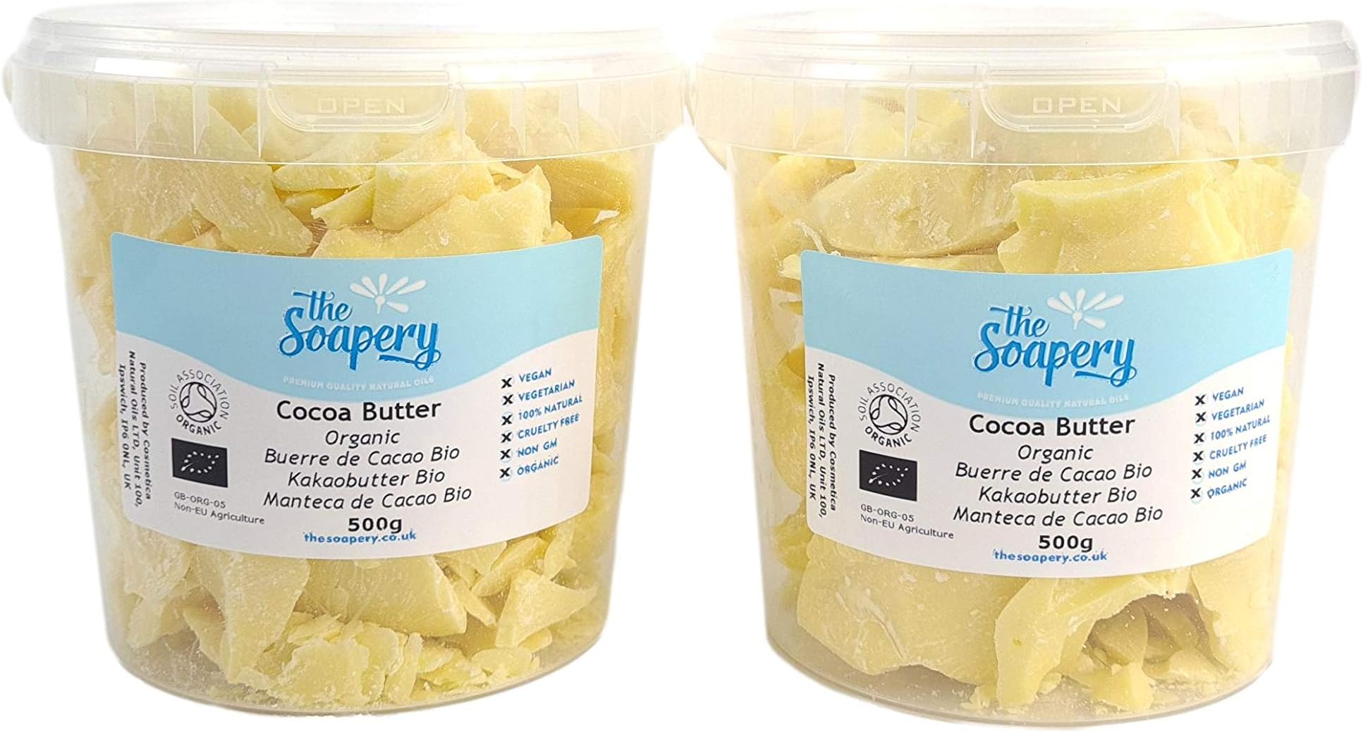 Cocoa Butter 1kg - Certified Organic Raw Unrefined Pure