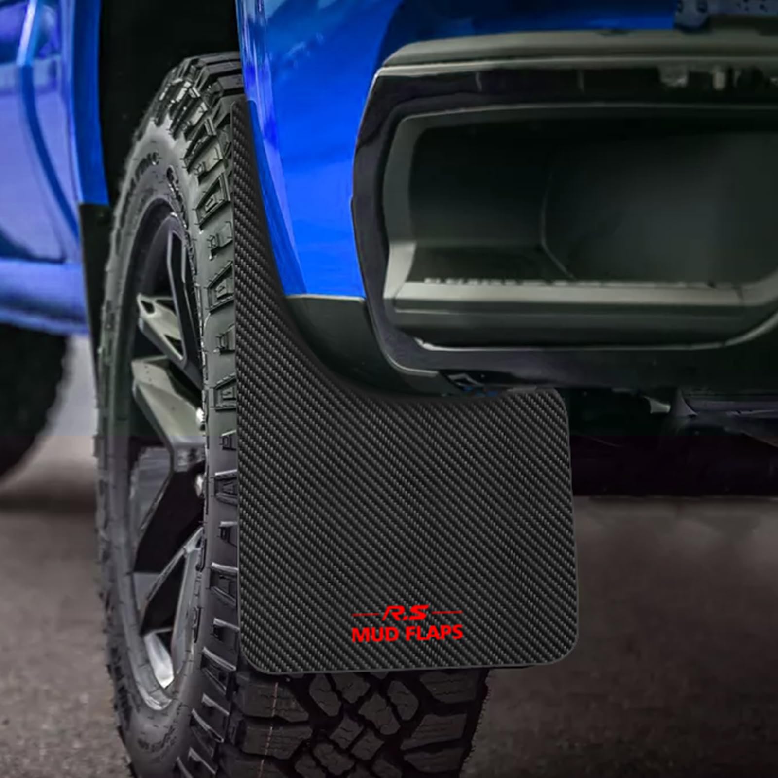 XUKEY 4 pz Universale Parafanghi 36x21cm nero per Auto SUV Van Hatchback UTV ATV Anteriore Posteriore Fango Flaps Paraspruzzi Parafanghi con Hardware ("R.S MUD Flaps"-Lettera)