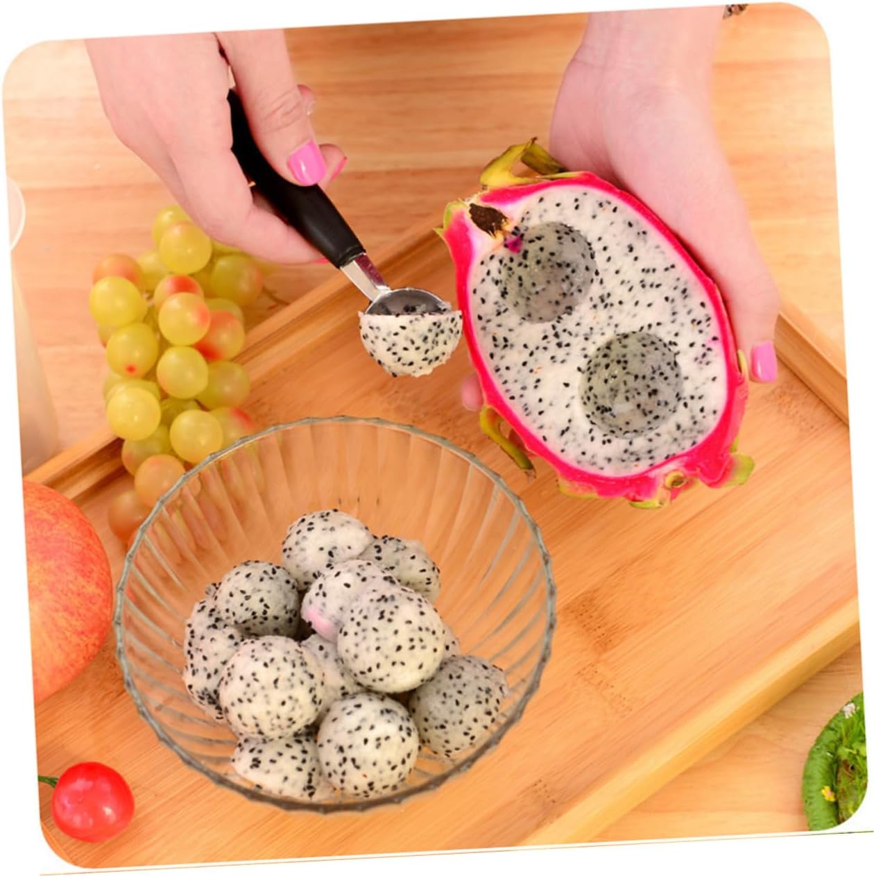 5 Pcs Double End Fruit Scoop Melon Baller Spoon for Ice Cream