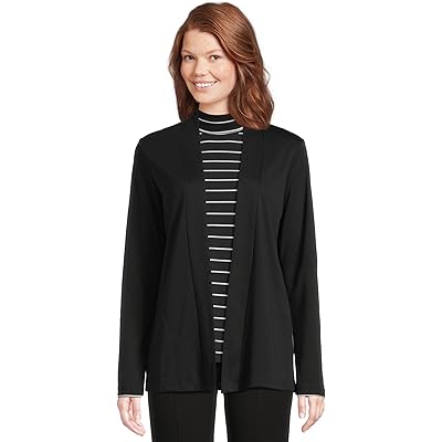 L.L.Bean Pima Cotton Open Cardigan With Pockets black
