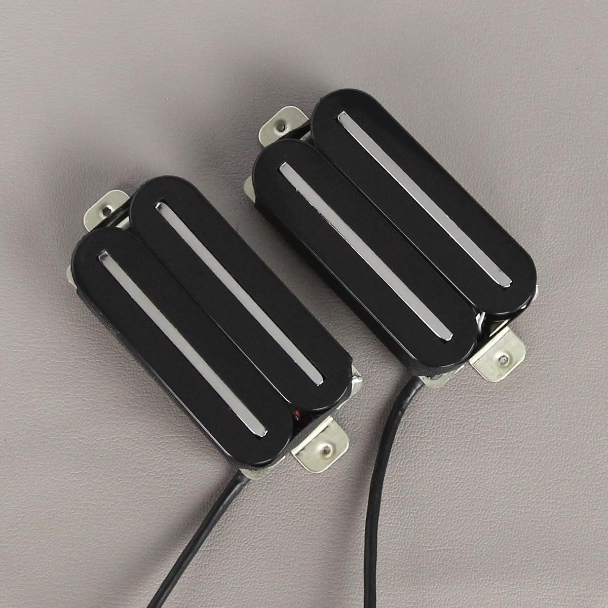 FLEOR mit hoher Ausgangsleistung Doppelte Hot-Rail-Humbucker-Tonabnehmer Steg- und Hals-Pickup-Set Keramik-E-Gitarren-Tonabnehmer Humbucker, schwarz