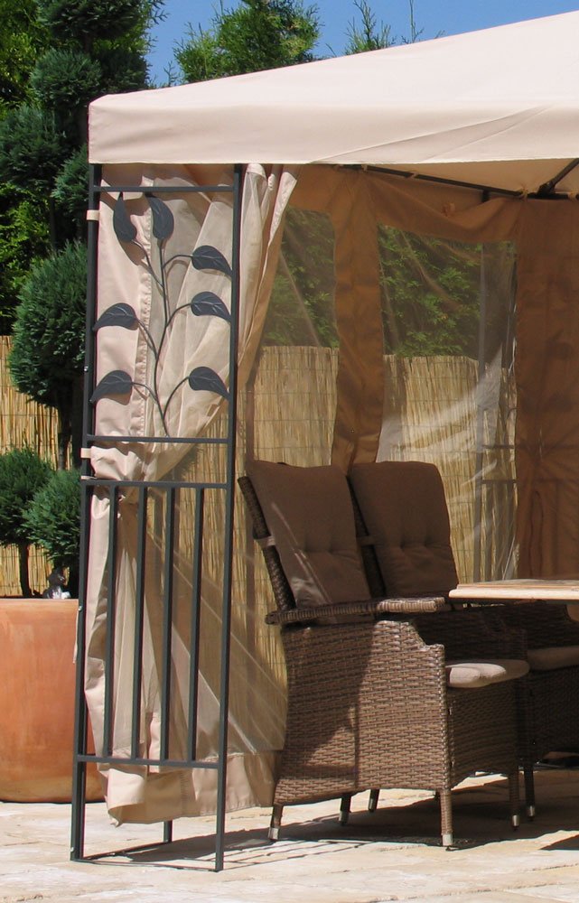 Quick-Star 4 pareti Laterali con zanzariera per Gazebo 3 x 4 m Parete Laterale Sabbia